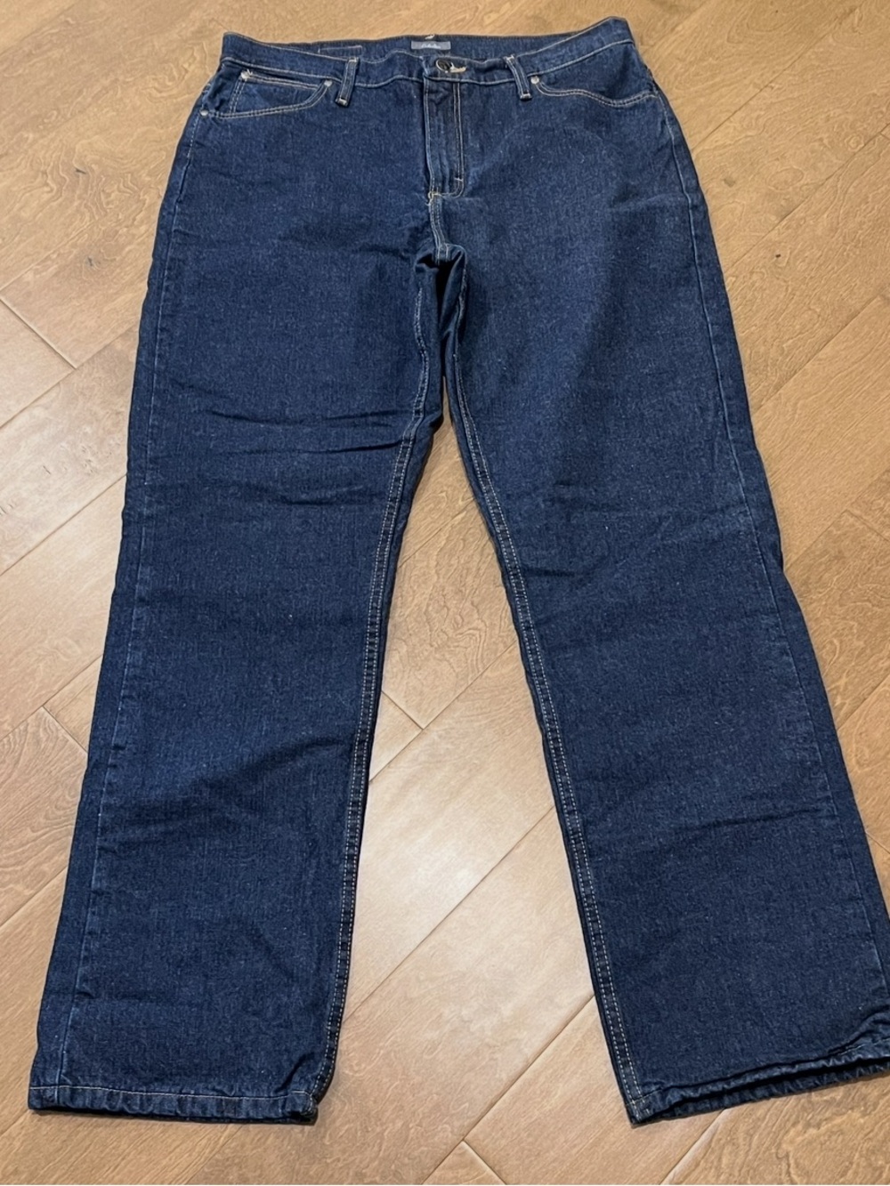 CABELAS Polka Dot FLANNEL LINED JEANS Women's Blue Denim Jeans Size 14 Regular